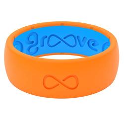 Groove Life - Silicone Ring for Men and Women Wedding or Engagement Rubber Band with Lifetime Coverage, Breathable Grooves, Comfort Fit, and Durability - Original Solid