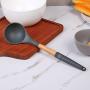 Non-Slip Cookware, Silicone Kitchenware Non-Stick Kitchen Cookware with Beech Handle - Soup Spoon