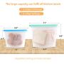 MOICO Reusable Silicone Food Storage Bag, 5 Pack Airtight Seal Reusable Freezer Bags Dishwasher Safe, Leakproof Silicone Bags Reusable for Liquid, Snack, Sandwich, Fruit, BPA Free, FDA Approved