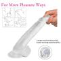 Penis Realistic Dildo Crystal Textured Extension Reusable Silicone for Couple Adult Sex Toys for Men Clear