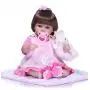 Pinky 17" 43cm Lifelike Reborn Baby Girl Dolls Soft Silicone Doll Realistic Looking Newborn Dolls Real Touch Doll Toddler Cute Toy Child Birthday and Xmas Gift