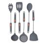 Jdeepued Silicone kitchenware 6 Piece Silicone Kitchen Utensil Set Gray Silicone Kitchen Utensils Set Kitchen Tools and Gadgets Gray Silicone Kitchen Utensils (Color : Gray, Size : 6 Piece Set)