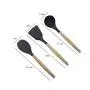Kitchenware Utensils Set 9 Piece Premium Silicone Wooden handle Heat Resistant Non-Stick Cooking Professional Tools Black