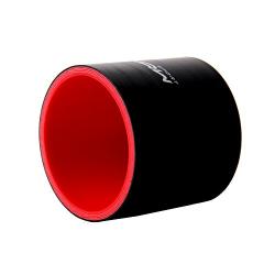 Hiwowsport Straight Silicone 4-Ply Coupler Silicone Hose 76mm Length (2.5"(63mm), Black with Red)