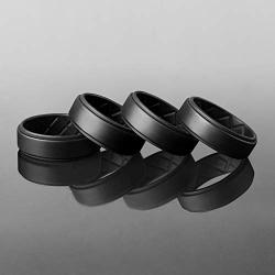 Egnaro Silicone Wedding Ring for Men, Breathable Mens Rubber Wedding Bands, Size 8 9 10 11 12 13, for Crossfit Workout