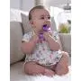 Mombella Dancing Elephant Silicone Baby Teether &Toothbrush for Teeth Beginning & Eruption Period. Relieve Pain&Itch, Clean Tongue&Gum. with a Free Clip, Purple, 3M+