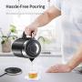 YCCCC Electric Cordless Quick Boiling Stainless Steel Kettle, Double Wall Insulation and Silicone Closure with Boil Drying Protection - 1.7 Liters,White
