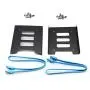 Pasow 2 Pack 2.5" to 3.5" SSD HDD Hard Disk Drive Bays Holder Metal Mounting Bracket Adapter for PC (Bracket + Blue Sata III Cables)