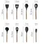 8PCS Cooking Utensils, Kitchen Utensils with Wooden Handle, Non-Stick Silicone and Heat-Resistant Wooden Tableware, Brush Tool Kitchenware Non-Toxic Blade Set, 8-piece set