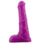 Sexy Diary 9.96"*2.08" Realistic Huge Dong Horse Dildo Soft Silicone Flirting Erotic Anal Plug Butt Sex Toys with Textured and Big Testis For Clitoris G-spot Masturbator - Purple