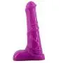 Sexy Diary 9.96"*2.08" Realistic Huge Dong Horse Dildo Soft Silicone Flirting Erotic Anal Plug Butt Sex Toys with Textured and Big Testis For Clitoris G-spot Masturbator - Purple