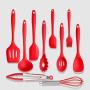 Cooking Tool Sets - 10pcs Set Non Stick Ware Silicone Heat Resistant Cooking Utensils Baking Sets Red Black - Cooking Tool Sets Cooking Tool Sets Kitchen Ware Cook Kitchenware Silicon Utensil