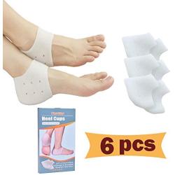 Heel Cups, Plantar Fasciitis Inserts, Heel Pads Cushion (3 Pairs) Great for Heel Pain, Heal Dry Cracked Heels, Achilles Tendinitis, for Men & Women.(Gel Heel Cups)