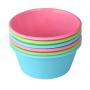 Bakerpan Silicone Mini Cake Pan, Large Muffin Cup, 3 1/2 Inch Baking Cups, Set of 6