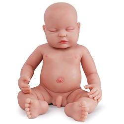 Vollence 18 inch Sleeping Full Body Silicone Baby Dolls,Not Vinyl Material Dolls,Eye Closed Realistic Newborn Real Baby Dolls That Look Real, Soft Handmade Silicone Lifelike Baby Doll - Boy