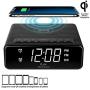 iLuv Wireless Charging Alarm Clock Radio with LED White Display, Dual Alarm,Qi-Certified, Compatible iPhone 11, 11 Pro, 11 Pro Max, XR, XS Max, XS, X, 8, 8 Plus, Samsung Galaxy S10 S9 S8, AirPods 2G