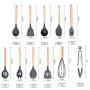 Silicone Kitchenware with Wooden Handle Health and Environmentally Friendly Material Non-stick shovel heat-resistant cooking silicone kitchenware set 7/9/11PCS