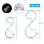 FIFR 20PCS S Hook Stainless Steel Metal Hanging, Sturdy and Shiny with No Sharp Edges Hanger Hooks Great for Hanging Kitchenware Pan Pots Utensils Closet Clothes Bags Towels.