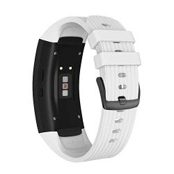 NotoCity Compatible Samsung Gear Fit2 Pro Band Solft Silicone Gear Fit2 Watch Strap for Samsung Gear Fit2 Pro Smartwatch Bans (White, Large)