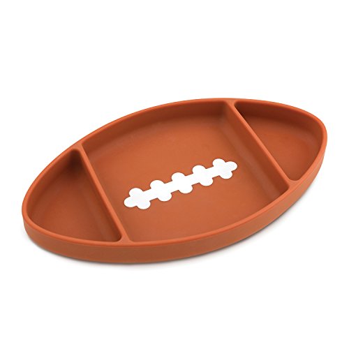 Bumkins Silicone Grip Dish, Suction Plate, Divided Plate, Baby Toddler Plate, BPA Free, Microwave Dishwasher Safe ? Football