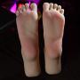 zhy 1 Pair Silicone Life Size Female Mannequin Foot with Bone Display Jewelry Sandal Shoe Sock Display Art Sketch with Nail