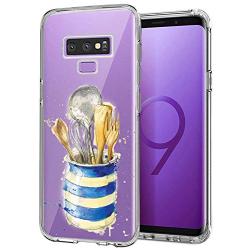 Samsung Galaxy Note 9 Case, Soft TPU Slim-Fit Flexible Ultra-Thin Clear Case, Full-Body Rugged Bumper Print Kitchenware Case for Samsung Galaxy Note 9, Transparent