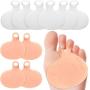 10 Pieces Metatarsal Foot Pads Gel Metatarsal Pads Ball of Foot Cushions Reusable Forefoot Pad Beige White Foot Pain Relief Insoles for Women Men