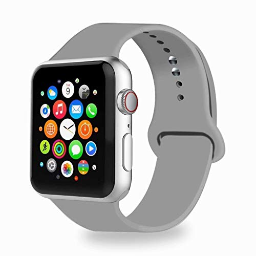 IYOU Sport Band Compatible with Watch Band 38MM 42MM 40MM 44MM, Soft Silicone Replacement Sport Strap Compatible with 2019 Watch Series 5 2018 Watch Series 4/3/2/1