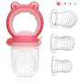 ORIY Baby Fruit Feeder Pacifier，Fresh Food Feeder, Infant Teething Toy，Silicone Pouches for Toddlers & Kids,Pink
