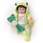 Yesteria Lifelike Reborn Baby Dolls Girl 2 Outfits Silicone Vinyl Cotton Body 22 Inches Pink Outfit with Toy Teddy Bear