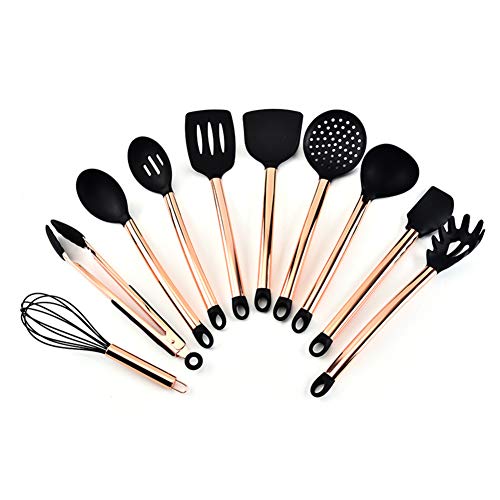 Gwjs Silicone Kitchen Utensils, Non-stick Heat-resistant Cookware Silicone Spatula Suit Silicone Kitchenware-ten Piece Set 35.9cm(14.1inch)