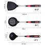 Du hui Black Kitchen Spatulas Set, Kitchen Utensil 3-Piece, Premium Silicone, Slotted Spoon, High Temperature Leaking Spoon kitchenware se