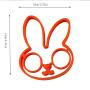 2Pcs Orange Silicone Rabbit Cartoon Fried Egg Rack, Egg Mold Pancake Egg Ring Shape, Pancake Egg Ring Shape Egg Omelette Mold, Kitchen Tools