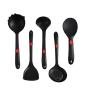 Kitchenware Utensils Set 5 Piece Silicone Nylon Heat Resistant Non-Stick Cooking Professional Spoon shovel Tools Black