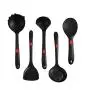 Kitchenware Utensils Set 5 Piece Silicone Nylon Heat Resistant Non-Stick Cooking Professional Spoon shovel Tools Black