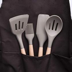 JunbosiKitchenware Handle Silicone Cooking Spoon Shovel 9 Piece Set Nonstick Cookware High Temperature Silicone Kitchenware Set Silicone Shovel