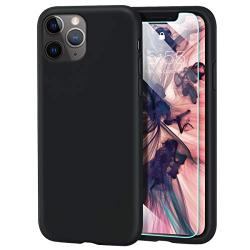 MILPROX iPhone 11 Pro Case with Screen Protector, Liquid Silicone Gel Rubber Shockproof Slim Shell with Soft Microfiber Cloth Lining Cushion Cover for iPhone 11 Pro 5.8 inch (2019)-Black