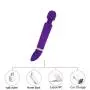 C-Lítoris V-?brátor Toys USB Rechargeable Silicone Waterproof Handheld Magic Wand -Dark Purple by Dwoon