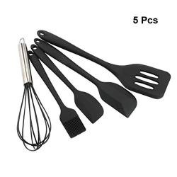 BESTONZON Kitchenware Suit Silicone Pastry Baking Shovel Scraper Brush Whisk Set 5Pcs