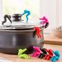 Pot Lid Holder Silicone Anti Overflow Spill Tool Pot Small Person Shape Bracket for Chopsticks Kitchenware Pink (3)