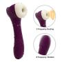 Wireless Waterproof Handheld Wand Massager with Heating Mode - Medical Silicone,USB Rechargeable,Powerful but Quiet Sucking Toys