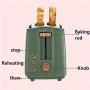 QIN.J.FANG-Kitchen 2 Slices Bread Toaster,household automatic toaster Breakfast spit driver Breakfast Machine,Green
