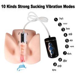 P?ckèt-Püssè?s Men Toys Soft Lifelike Skin Sucking Toy for Men with 10 Sucking Vibration Modes