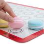 Set of 4 Reusable Silicone Macaron Baking Mats 0.75mm (2 Half Sheet Liners and 2 Quarter Sheets), Non Stick Silicone Liner for Bake Pans and Rolling ? Macaron, Pastry, Cookie, Bun, Bread Making