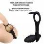 Male Prostate Massager Anal Penis Ring Silicone Vibrating Butt Plug Dual Cock Ring Anal Sex Toy
