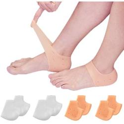 4 Pairs Heel Protectors for Women & Men，Heel Cups for Heel Pain,Plantar Fasciitis Inserts,Gel Heel Cushion,Heel Cushion Pads Good for Cracked Heel, Achilles Tendinitis & Heel Sore