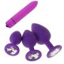 Mayli 5Pcs/Set Beginner Anales Trainer Kits Silicone Beginner Starter Set Toys with T-bar Base, 10-Speeds Vibrant Toy for Women