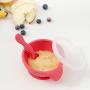 Bumkins Suction Silicone Baby Feeding Set, Bowl, Lid, Spoon, BPA-Free, First Feeding, Baby Led Weaning - Red