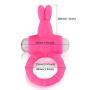 LEADO Adult Mini Penis Rings Silicone Rabbit Vibrator Cock Ring Sex Toys for Men/Women-Pink