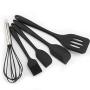 Yuybei-Home Silicone kitchenware 5-Piece Black Silicone Baking Set Durable Silicone Heat Resistant 446°F Seamless Non-Stick Kitchen Mixing Cooking Baking Utensils Nonstick Heat Resistant Tools